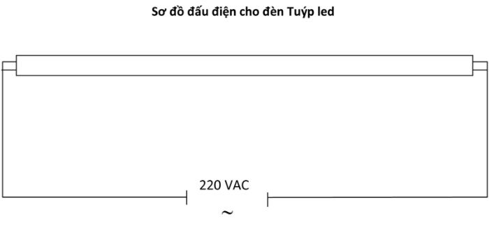 Sơ đồ đấu điện cho đèn tuýp led