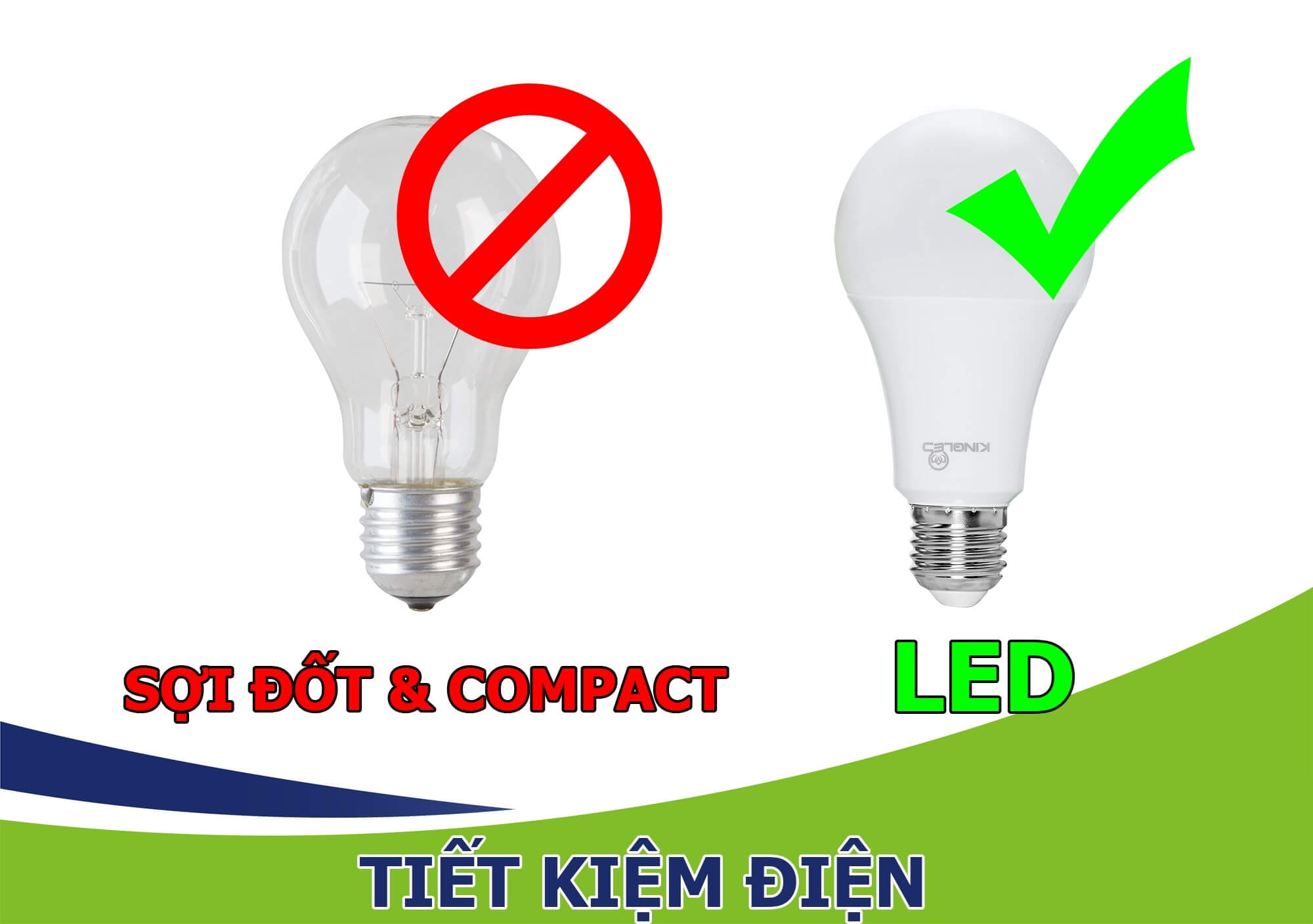 Đèn led có chất lượng ánh sáng và tuổi thọ cao hơn so với compact